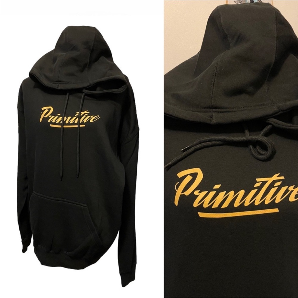 Primitive Skateboarding Black Hoodie Yellow Graphics EUC/VGUC XL